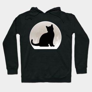 Cat Watching Sunset Retro Vintage Hoodie